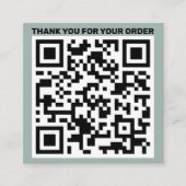 Moderne QR-code bedankt dat je een groen bestelt Vierkante Visitekaartje (Voorkant)