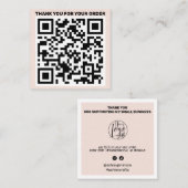 Moderne QR-code bedankt dat u de wazige roze beste Vierkante Visitekaartje (Voorkant / Achterkant)