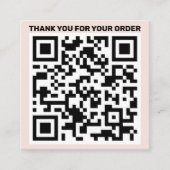 Moderne QR-code bedankt dat u de wazige roze beste Vierkante Visitekaartje (Voorkant)