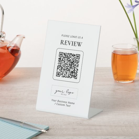 Moderne QR-code bedrijfsbeoordeling Reclamebord Met Voetstuk (Insitu)