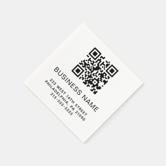 Moderne QR-code Bedrijfsnaam of Logo Servet (Hoek)