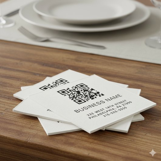 Moderne QR-code Bedrijfsnaam of Logo Servet