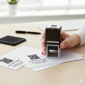 Moderne QR-code Bedrijfsnaam of Logo Zelfinktende Stempel