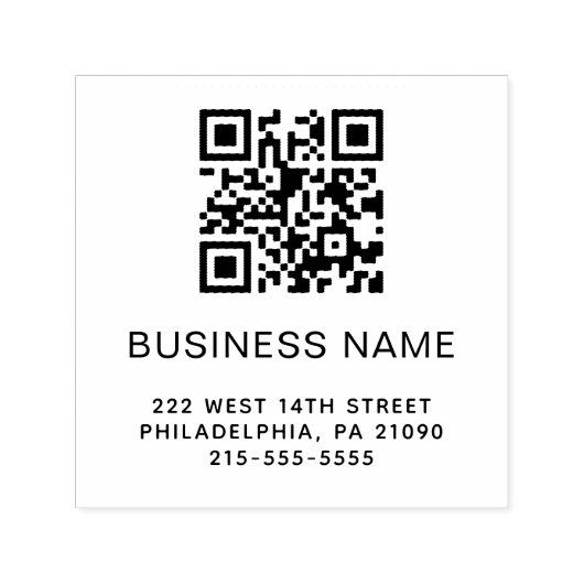 Moderne QR-code Bedrijfsnaam of Logo Zelfinktende Stempel (Design)