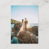 Moderne QR-code Beige trouwdetails Foto Informatiekaartje (Achterkant)