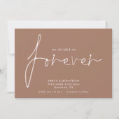 Moderne QR-code beslist op Forever Soft Brown Save The Date (Voorkant)