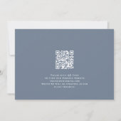 Moderne QR Code Besloten op Forever Dusty Blue Save The Date (Achterkant)