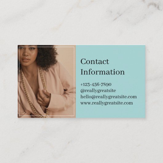 Moderne QR Code Blauw en Muesli bruin Eenvoudig Visitekaartje (Achterkant)