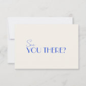 Moderne QR Code Blauw Retro Frans Whimsical Bruilo RSVP Kaartje (Achterkant)