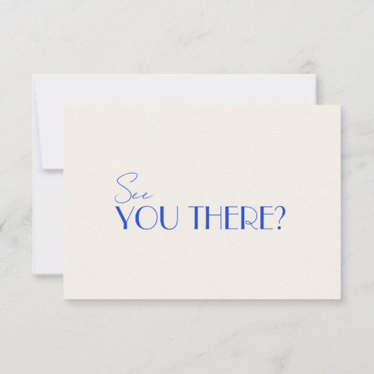 Moderne QR Code Blauw Retro Frans Whimsical Bruilo RSVP Kaartje (Achterkant)