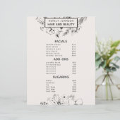 Moderne QR Code Blush Zwart 3 Diensten Spa Menu (Staand voorkant)