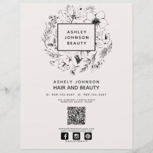 Moderne QR Code Blush Zwart 3 Diensten Spa Menu