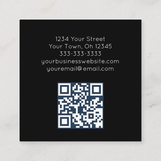 Moderne QR-code Botanisch groen Trendy Vierkante Visitekaartje (Achterkant)