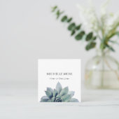 Moderne QR-code Botanisch groen Trendy Vierkante Visitekaartje (Staand voorkant)