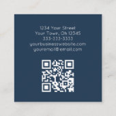 Moderne QR-code Botanisch groen Vierkante Visitekaartje (Achterkant)