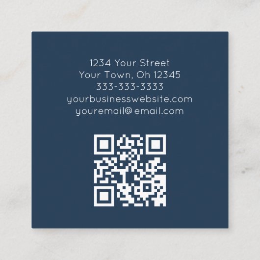 Moderne QR-code Botanisch groen Vierkante Visitekaartje (Achterkant)