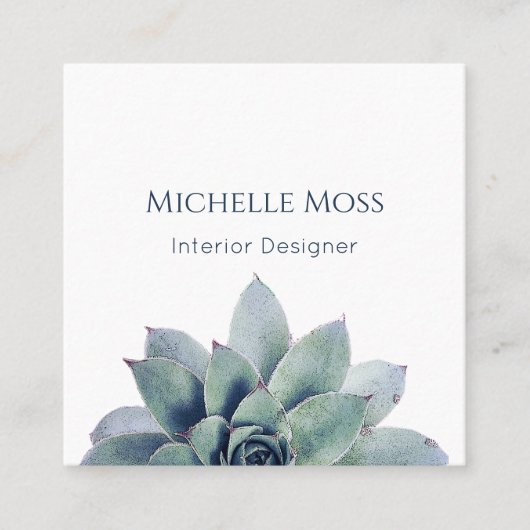 Moderne QR-code Botanisch groen Vierkante Visitekaartje (Voorkant)