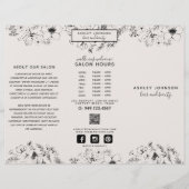 Moderne QR Code Botanische Blush Foto's Brochure (Voorkant)