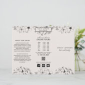 Moderne QR Code Botanische Blush Foto's Brochure (Staand voorkant)