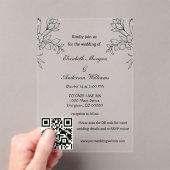 Moderne QR-code bruiloft Acryl Uitnodigingen (Insitu (Draagbaar))