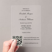 Moderne QR-code bruiloft Acryl Uitnodigingen (Insitu (Draagbaar))