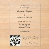 Moderne QR-code bruiloft Acryl Uitnodigingen (Voorkant)