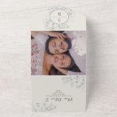 Moderne QR-code bruiloft All In One Uitnodiging (Buitenkant)