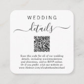 Moderne QR-code bruiloft details Informatiekaartje (Voorkant)