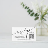 Moderne QR-code bruiloft Informatiekaartje (Staand voorkant)