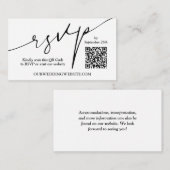 Moderne QR-code bruiloft Informatiekaartje (Voorkant / Achterkant)