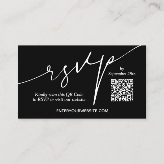 Moderne QR-code bruiloft Informatiekaartje (Voorkant)