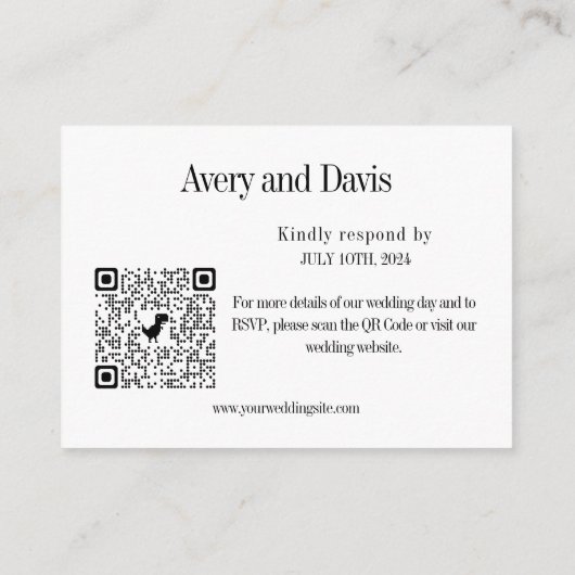 Moderne QR Code Budget Trouwruimte Kaart (Achterkant)