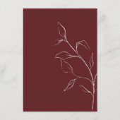 Moderne QR-code Burgundy Wedding - Gegevens Informatiekaartje (Achterkant)