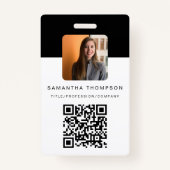 Moderne QR Code Business Logo ID Kaart Medewerker Badge (Voorkant)