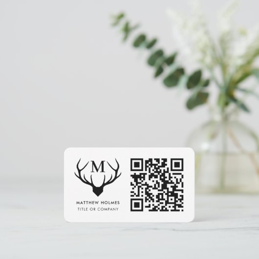Moderne QR-code Business Logo Professional Monogra Visitekaartje (Staand voorkant)