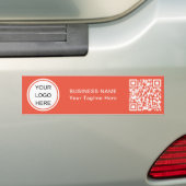 Moderne QR Code & Business Logo Professionele Auto Bumpersticker (Op auto)