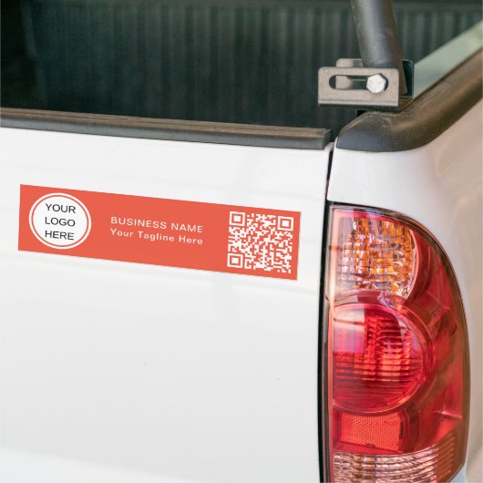 Moderne QR Code & Business Logo Professionele Auto Bumpersticker (Op Truck)