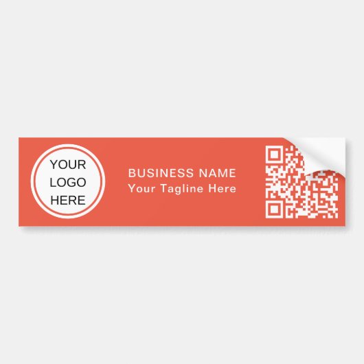 Moderne QR Code & Business Logo Professionele Auto Bumpersticker (Voorkant)