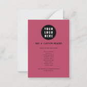 Moderne QR Code Business Logo Trendy Notitiekaartje (Achterkant)