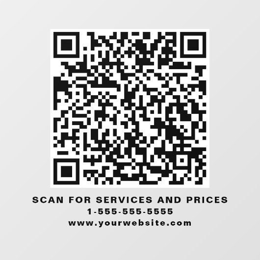 Moderne QR Code Business Raamsticker (Vel)