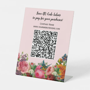 Moderne QR Code Business Table Top voetstuk teken Reclamebord Met Voetstuk