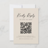 Moderne QR-code | Champagne website RSVP-kaart Save The Date (Voorkant)