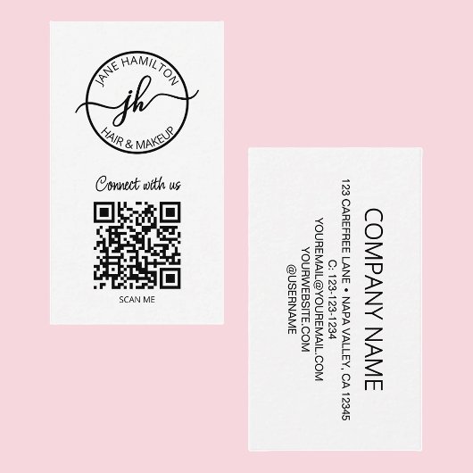 Moderne QR Code Circle Zakelijke Logo Visitekaartje