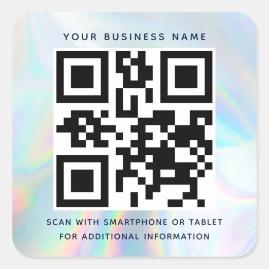 Moderne QR-code contactloze zaken Vierkante Sticker (Voorkant)