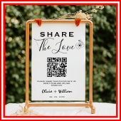 Moderne QR-code | Deel de Liefde Trouwbord Poster