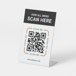 Moderne QR-code  | Digitaal menubord op tafel Reclamebord Met Voetstuk