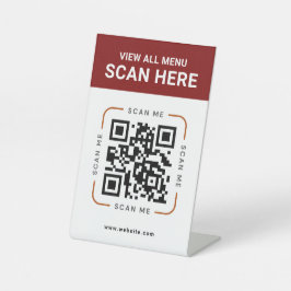 Moderne QR-code | Digitaal menukaart tafelbord Reclamebord Met Voetstuk