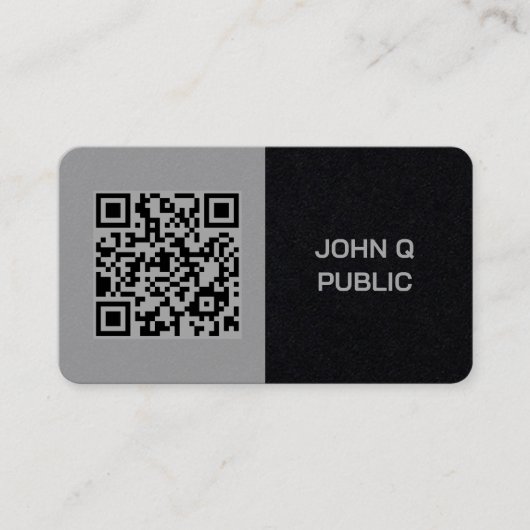 Moderne QR-code donker Visitekaartje (Voorkant)