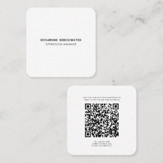 Moderne QR-code Eenvoudig Modieus Werknemer Vierkante Visitekaartje