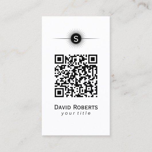 Moderne QR-code Eenvoudig naamwoord Visitekaartje (Voorkant)